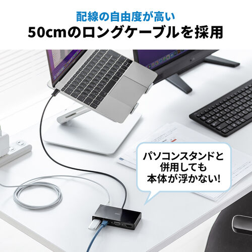 処分特価】USB Type-Cモバイルドッキングステーション HDMI VGA 同時