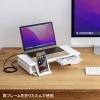 【アウトレット】USB Type-C接続ハブ付き机上ラック(ホワイト)