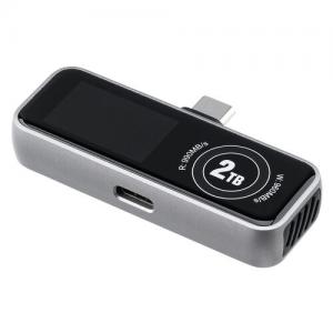 【アウトレット】スマホ用 外付けSSD 2TB USB-C USB 3.2 Gen2 冷却ファン内蔵 液晶画面付き 