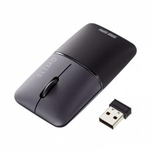 【アウトレット】薄型ワイヤレスマウス SLIMO 充電式 USB A ブラック 静音