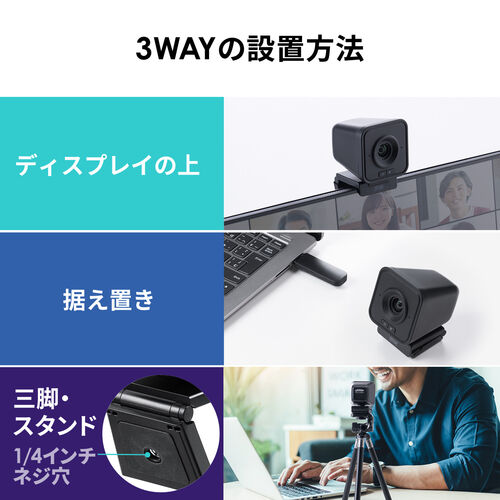 ワイヤレスWEBカメラ 広角レンズ搭載 2.4GHzワイヤレス ドライバ不要 Zoom Teams対応