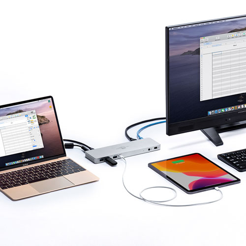 【処分特価】USB Type-C ドッキングステーション 据え置きタイプ PD/60W対応 4K対応 9in1 HDMI×2 DisplayPort×2 Type-C×1 USB3.0×4 LAN