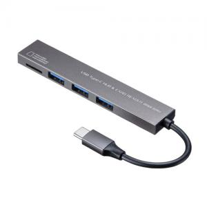 USB Type-C 3ポート スリムハブ(microSDカードリーダー付き)