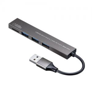 USB 3.2 Gen1 3ポートスリムハブ(microSDカードリーダー付き)
