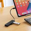 USB Type-Cハブ 4ポート USB3.1 Gen1 スリム 軽量 15cmケーブル MacBook/iPad Pro/Surface GO/ChromeBook テレワーク 在宅勤務