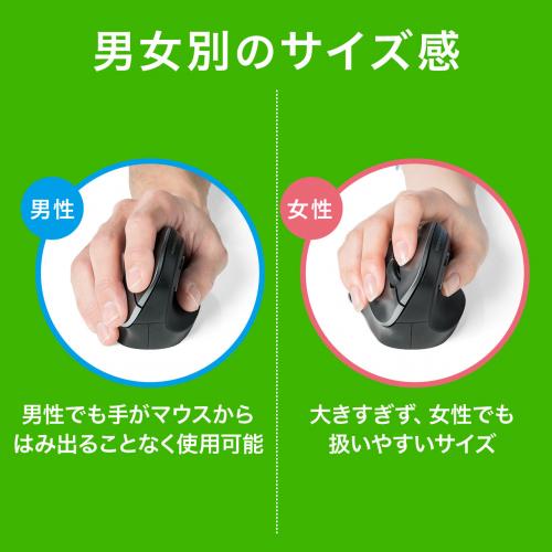 ワイヤレス エルゴノミクスマウス ブルーLEDセンサー 5ボタン