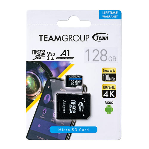 microSDXCカード 128GB UHS-I U3 V30 SDカード変換アダプタ付き