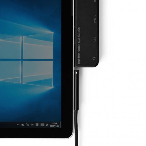 Surface Go/Go 2/Go 3専用 USB3.1ハブ USB Type-C USB Aポート×2ポート USB3.1 Gen1  3.5mm4極ミニジャック バスパワー・ブラック【メモリダイレクト】