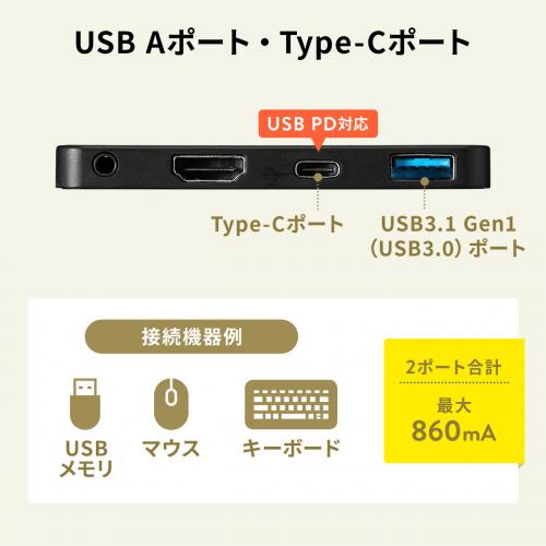 Surface Go/Go 2/Go 3専用 USB3.1/ハブ USB Type-C USB A HDMI出力