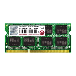 増設メモリ 8GB DDR3L-1600 PC3L-12800 SO-DIMM 低電圧 Transcend製