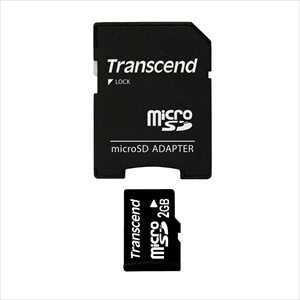 microSDカード 2GB SDカード変換アダプタ付き Transcend製
