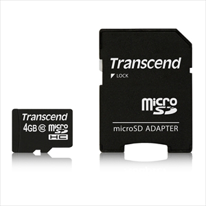 microSDHCカード 4GB Class10対応 SDカード変換アダプタ付き Nintendo Switch 動作確認済 Transcend製