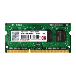 ノートPC用メモリ 4GB  (4GB×1枚) DDR3L-1600 PC3L-12800 SO-DIMM 低電圧 Transcend 増設メモリ