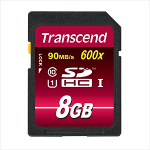 SDHCカード 8GB Class10 UHS-Ⅰ対応 600倍速 Ultimate Transcend製