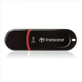 USBメモリ 2GB USB2.0 ブラック JetFlash300 Transcend製